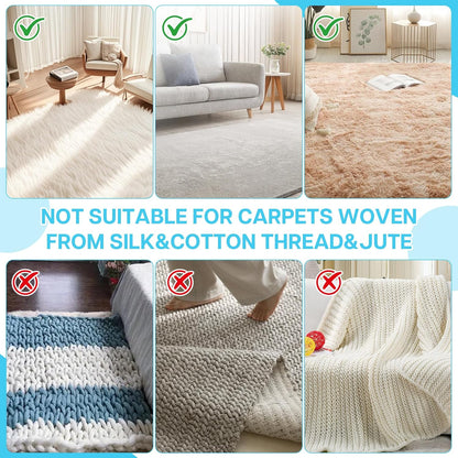 3PCS Carpet Rake for Pet Hair Removal, 54” Adjustable Long Handle, Dual-Sided Metal & Silicone Head,Reusable Pet Hair Remover Scraper Rake Carpet,Dog Hair Broom for Rugs,Mats,Couch and Furniture.